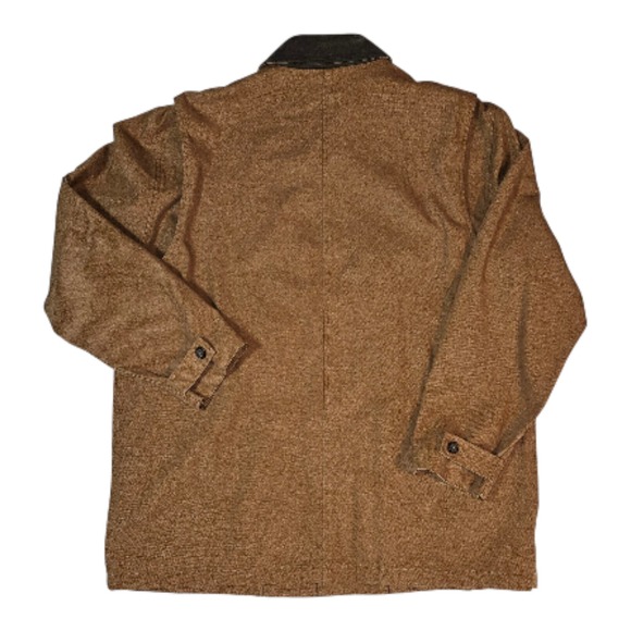 Lands End Mens Barn Chore Field Jacket Brown Suede‎ Collar Size XL Workwear - Picture 3 of 5